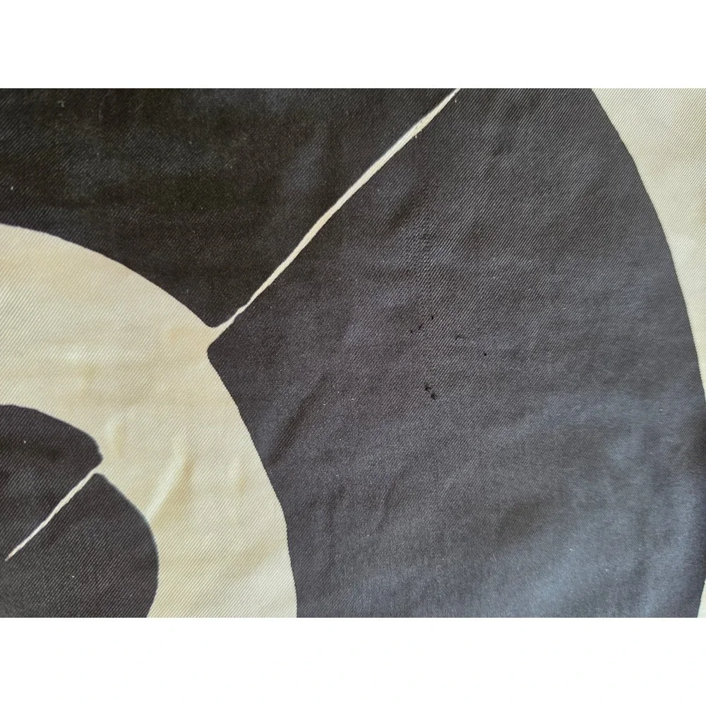 Dior VTG 60s White Black Square 30×30 Logo Preppy Old Money Art Rare‎ Scarf READ
